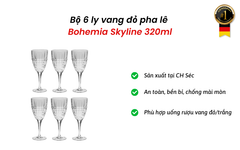 Bộ 6 ly vang đỏ pha lê Bohemia Skyline 320ml