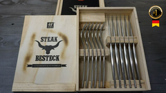 Bộ dao thìa dĩa Zwilling Steak 12 món hộp gỗ (mới) nội địa Đức