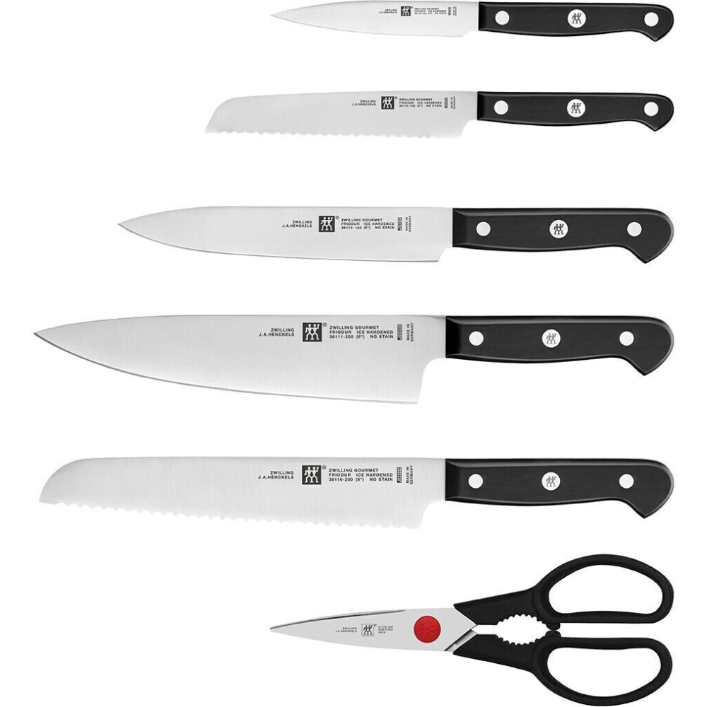 Bộ dao tự mài ZWILLING Gourmet 7 món made in Germany màu đen