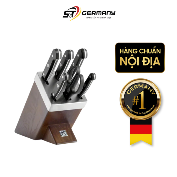 Bộ dao tự mài Zwilling Gourmet 7 món made in Germany màu nâu