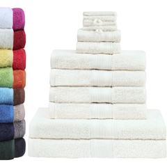 Bộ Khăn Tắm chất lượng cao GREEN MARK Textilien 10 chiếc màu trắng
