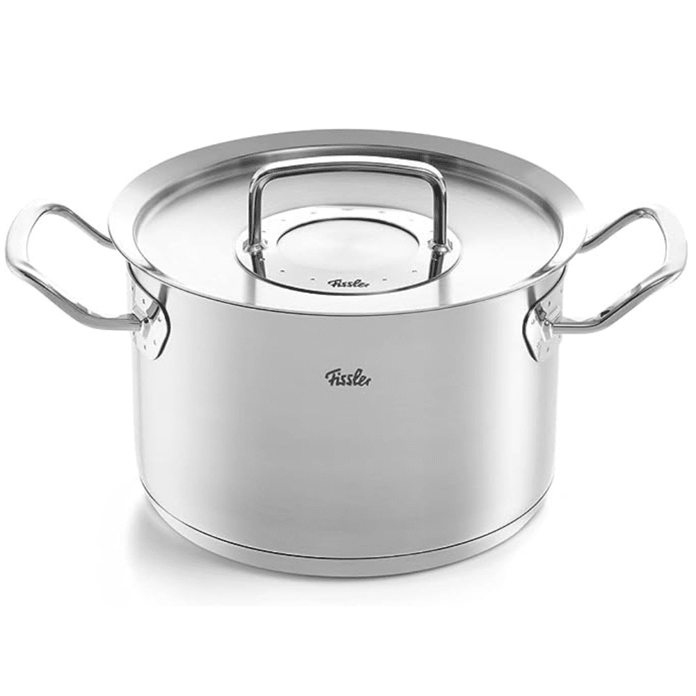 Bộ nồi Fissler Profi set 3 nồi kèm chảo 26cm màu đen vung inox made in Germany