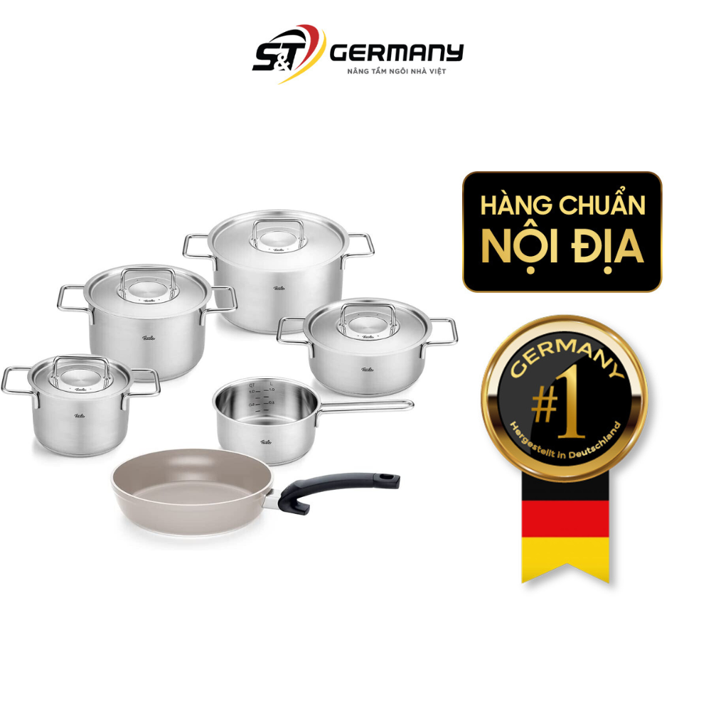 Bộ nồi Fissler Pure Collection 6 món kèm 1 chảo chống dính 24 cm