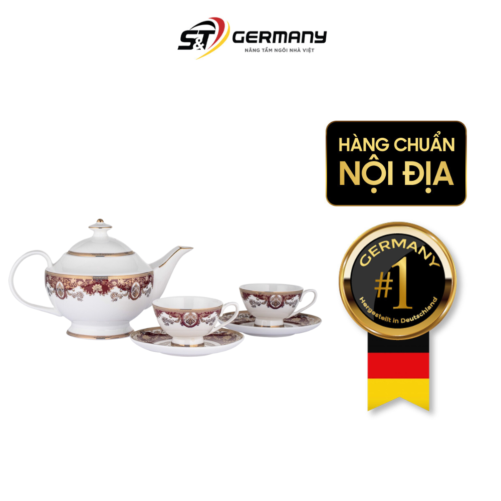 Bộ trà sứ viền đỏ Spedona