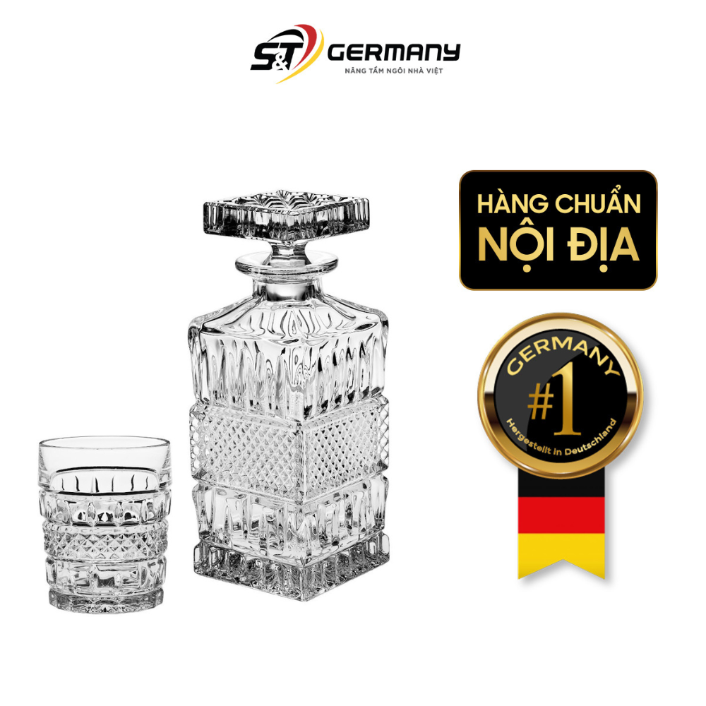 Bộ bình rượu Bohemia Brittany gồm 1 bình đựng rượu dung tích 700ml và 6 cốc 240ml