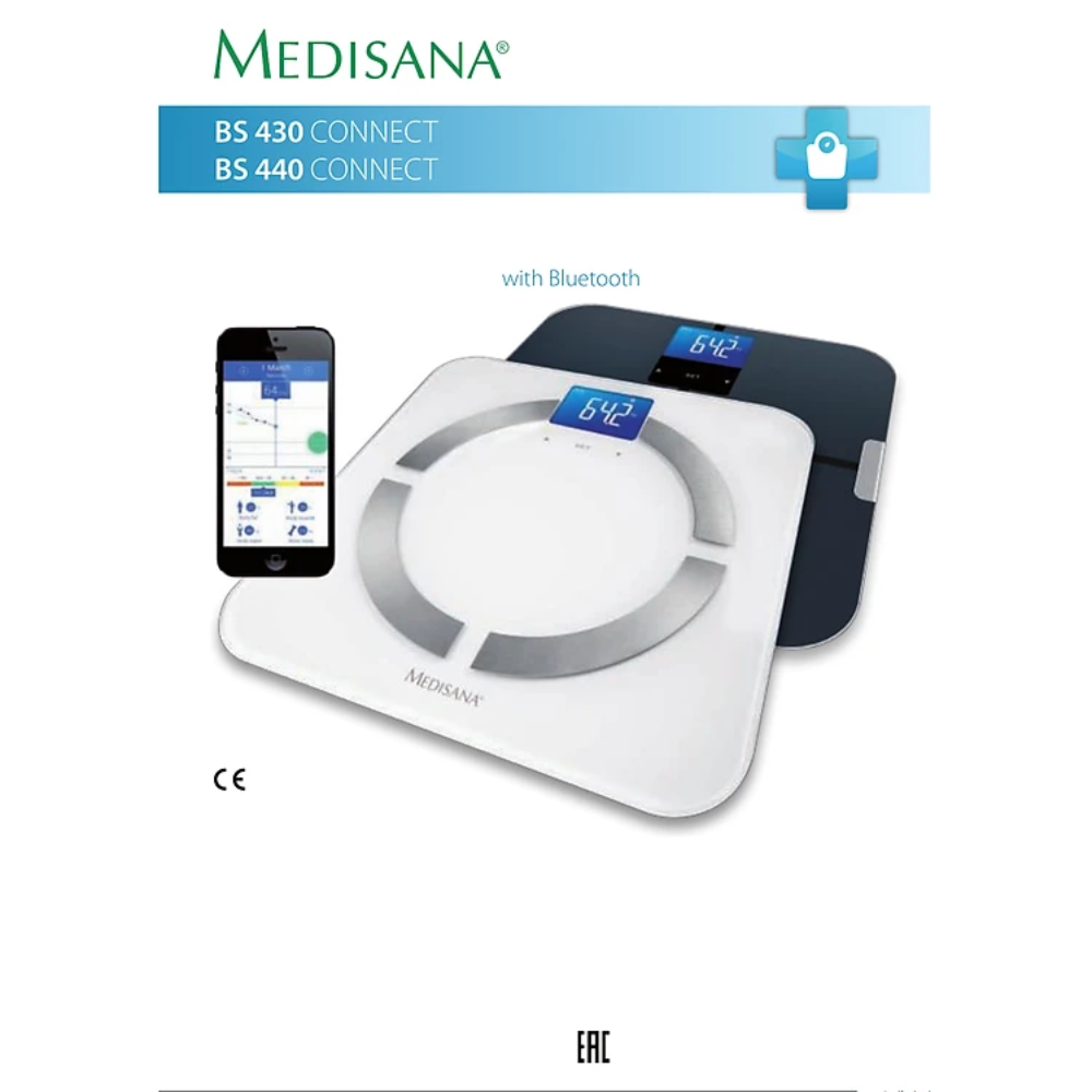 Cân sức khỏe Medisana 40422 BS 430 màu trắng kết nối Bluetooth