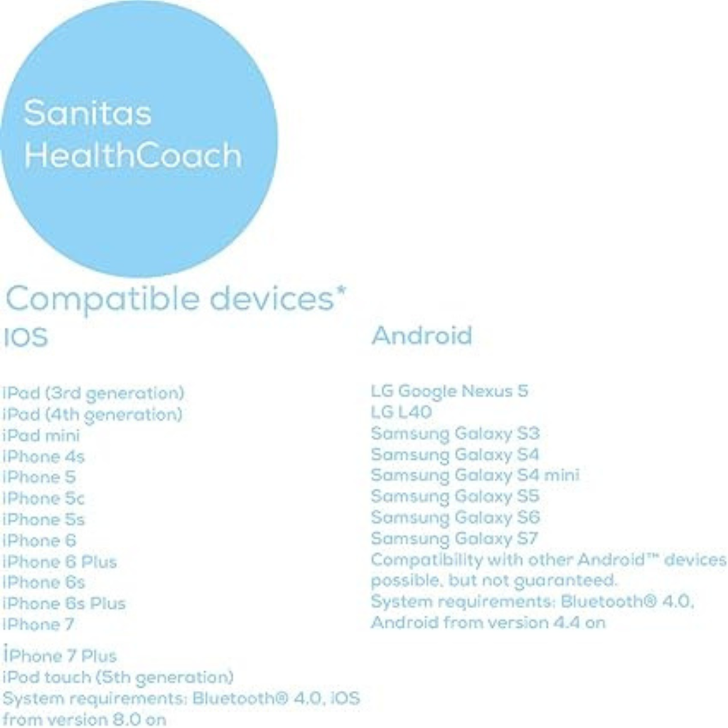 Cân sức khỏe SANITAS SBF73 kết nối App màu xanh