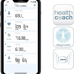 Cân sức khỏe SANITAS SBF73 kết nối App màu đen