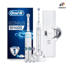 Bàn Chải Điện cao cấp Oral-B Genius 10100 S màu trắng, kèm hộp đựng mang đi du lịch