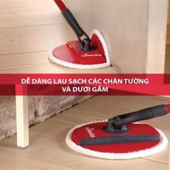 Bộ cây lau nhà đầu tròn Vileda Turbo made in SEC màu đỏ