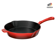 Chảo gang Ernesto 25cm hình tròn màu đỏ