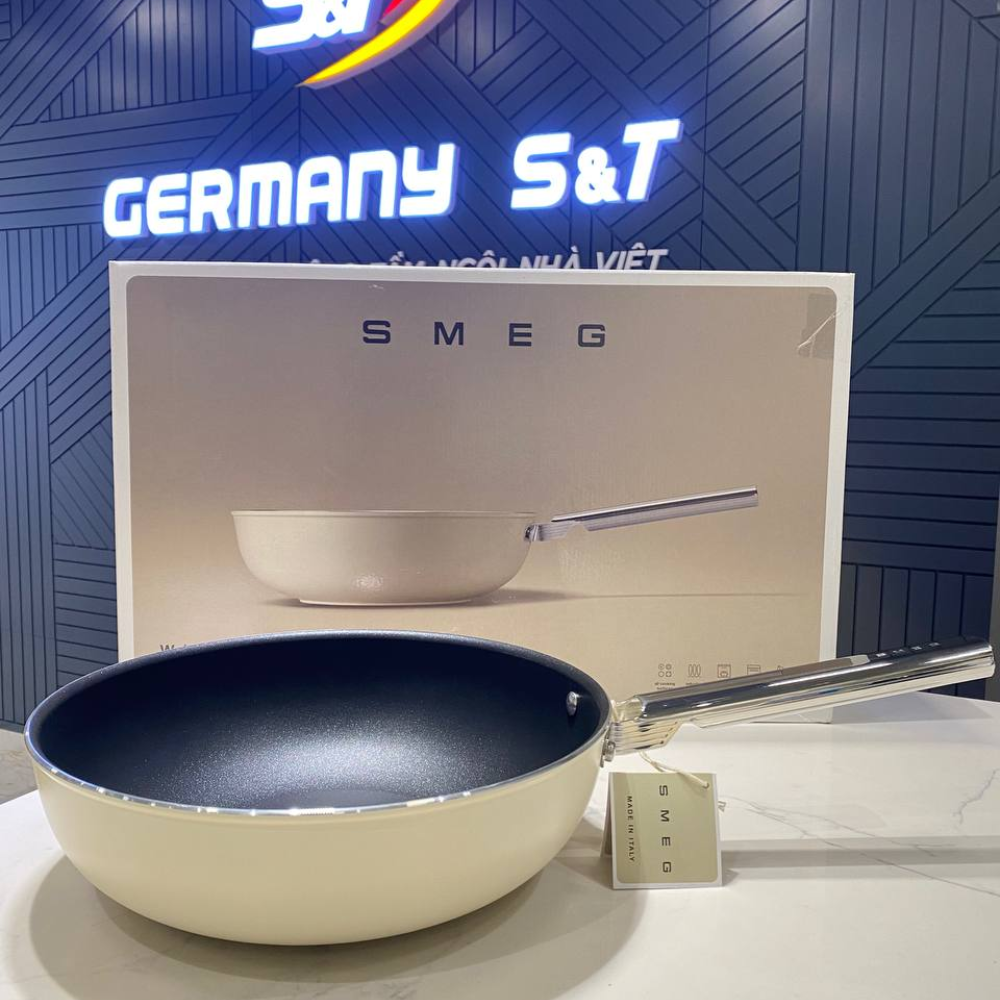 Chảo sâu lòng SMEG CKFW3001CRM 30cm màu kem