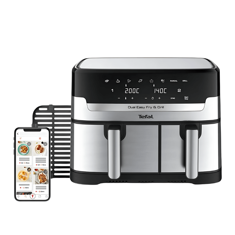Nồi chiên không dầu điện tử TEFAL Dual Easy Fry & Grill EY905D10 8,3L