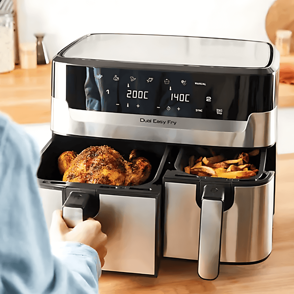 Nồi chiên không dầu điện tử TEFAL Dual Easy Fry & Grill EY905D10 - 8.3L