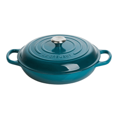 Nồi chảo gang Le Creuset Gourmet Profi 30cm màu xanh ngọc deep teal