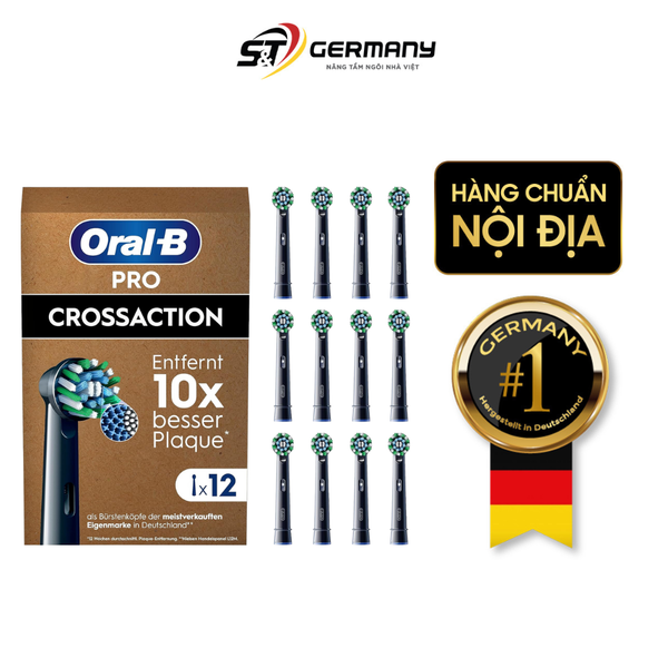 Set 12 đầu bàn chải thay thế ORAL-B Pro CrossAction làm trắng răng màu đen