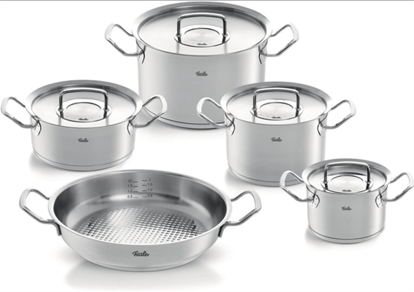 Bộ nồi Fissler Profi 5 món vung thép kèm chảo 2 quai 24cm made in Germany