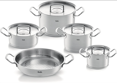 Bộ nồi Fissler Profi 5 món vung thép kèm chảo 2 quai 24cm made in Germany