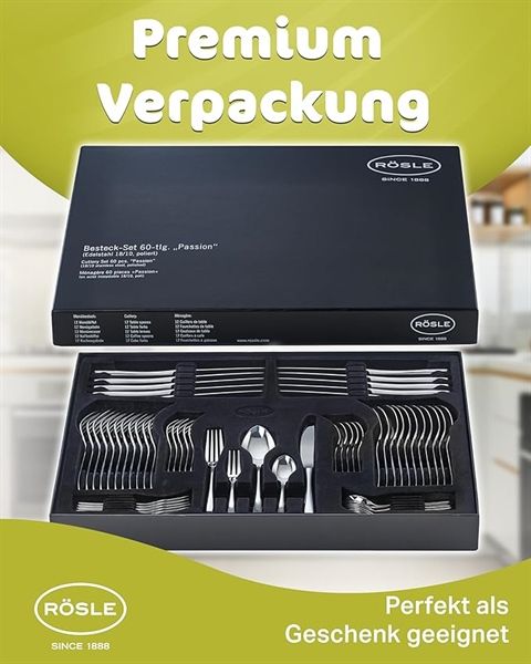 Bộ dao thìa dĩa Rösle Passion 60 món