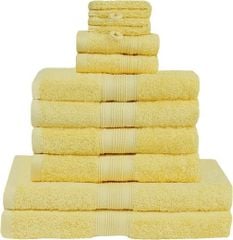 Bộ Khăn Tắm chất lượng cao GREEN MARK Textilien 10 chiếc màu vàng