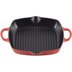 Chảo gang 2 quai cầm LeCreuset Grillpfanne rund, tief 25cm Kirsche (màu đỏ)