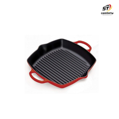 Chảo gang 2 quai cầm LeCreuset Grillpfanne rund, tief 25cm Kirsche (màu đỏ)