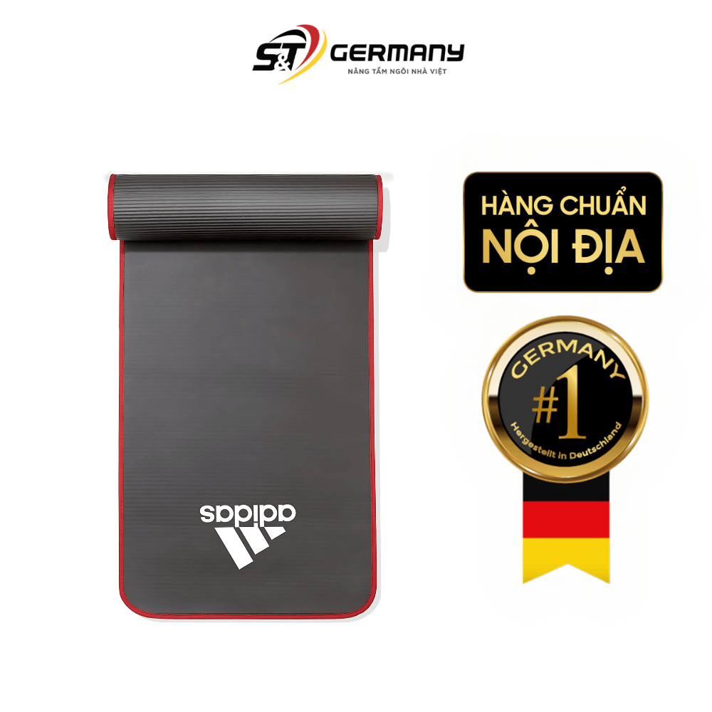 Thảm tập Yoga Adidas màu đen viền đỏ