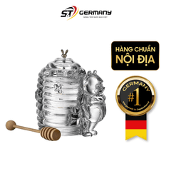 Hũ mật ong pha lê kèm cây khuấy Crystal Bohemia