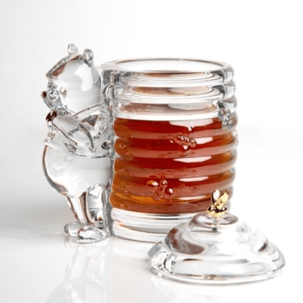 Hũ mật ong pha lê kèm cây khuấy Crystal Bohemia