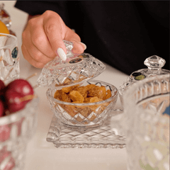 Set hũ đựng đường, bánh kẹo pha lê 3 món BOHEMIA Crystal (1 đĩa + 2 thố)