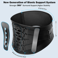 Đai hỗ trợ cột sống Freetoo 3D (S M L) màu đen