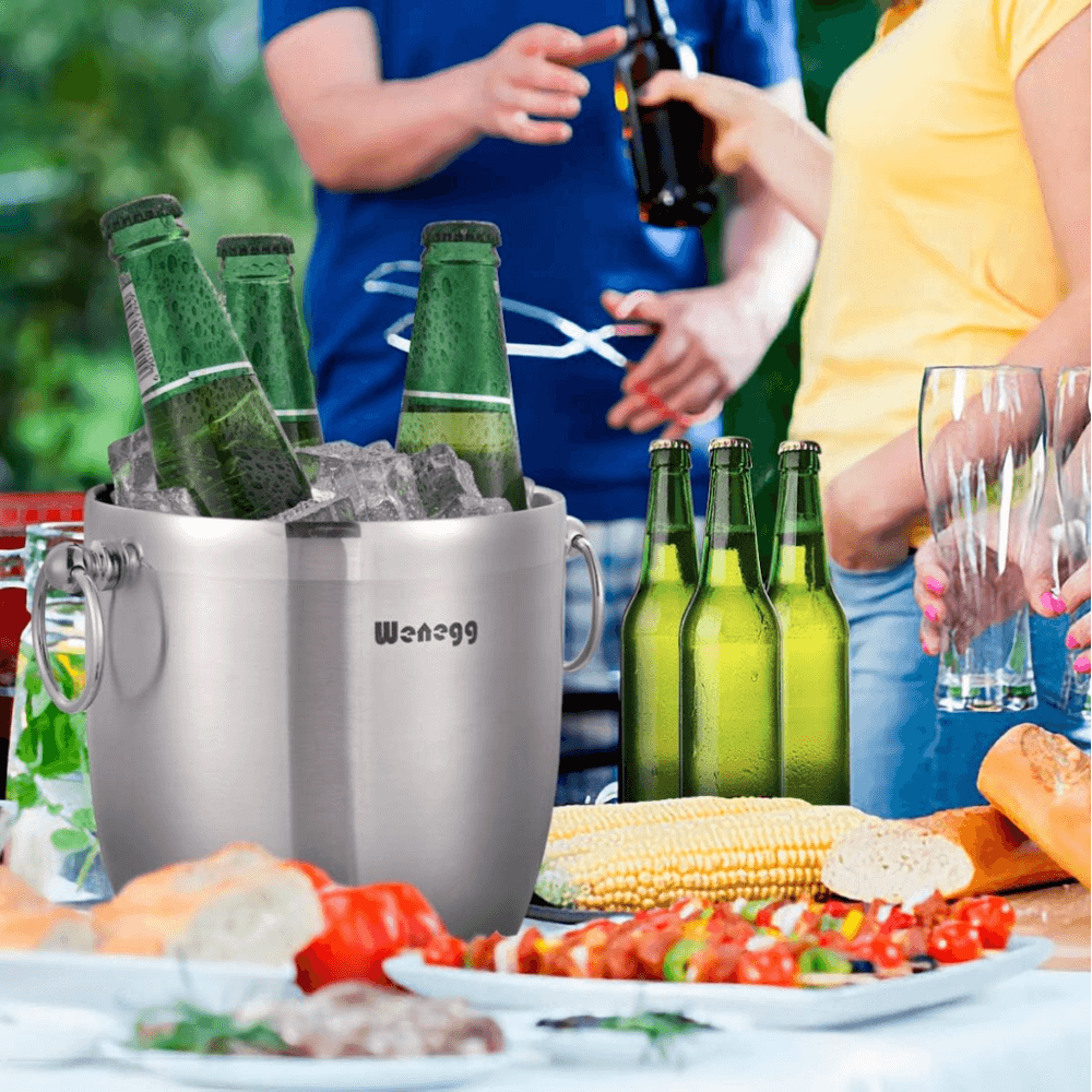 Xô đá ủ lạnh rượu Wenegg 3L màu bạc