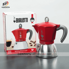 Ấm pha cà phê Bialetti Moka Induction màu đỏ 6 cốc