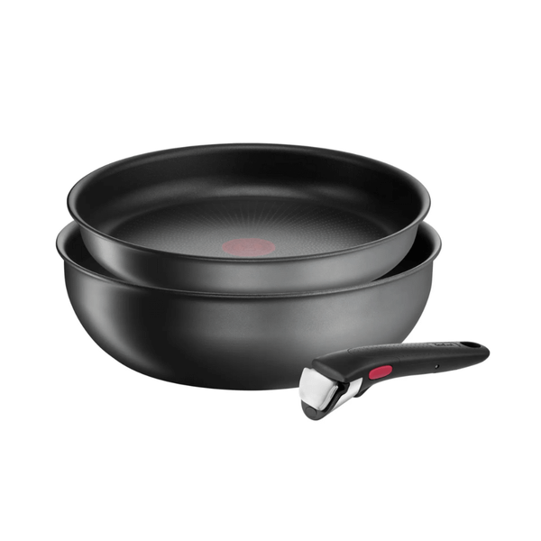 Set 2 chảo chống dính TEFAL 24 + 26cm Ingenio Daily Chef L7619022 cán rời màu đen