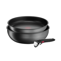 Set 2 chảo chống dính TEFAL 24 + 26cm Ingenio Daily Chef L7619022 cán rời màu đen