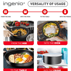 Set 2 chảo chống dính TEFAL 24 + 26cm Ingenio Daily Chef L7619022 cán rời màu đen
