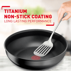 Set 2 chảo chống dính TEFAL 24 + 26cm Ingenio Daily Chef L7619022 cán rời màu đen