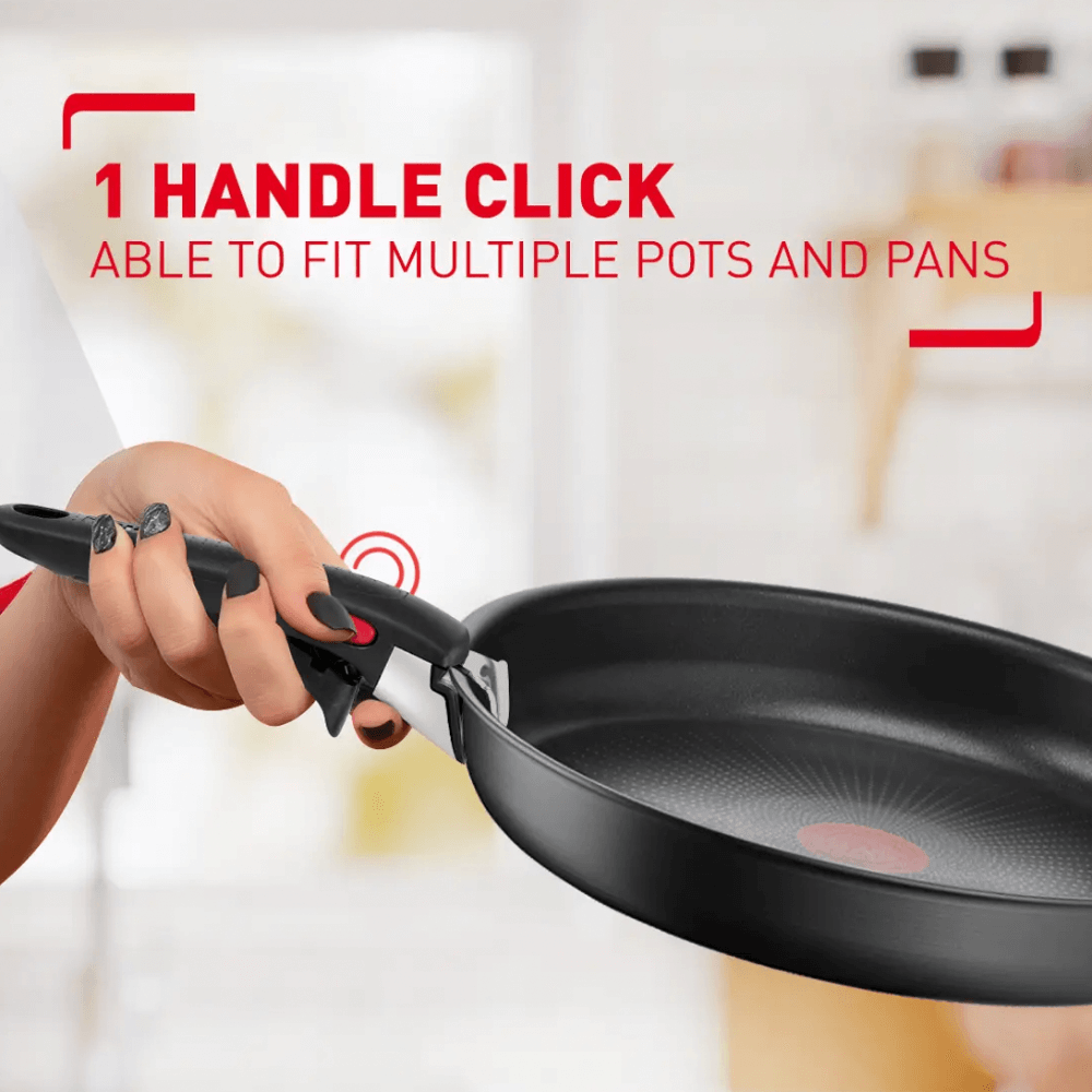 Set 2 chảo chống dính TEFAL 24 + 26cm Ingenio Daily Chef L7619022 cán rời màu đen