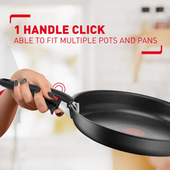 Set 2 chảo chống dính TEFAL 24 + 26cm Ingenio Daily Chef L7619022 cán rời màu đen