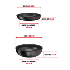 Set 2 chảo chống dính TEFAL 24 + 26cm Ingenio Daily Chef L7619022 cán rời màu đen