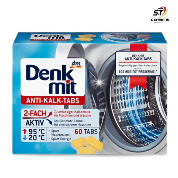 Hộp Viên tẩy lồng giặt an toàn Denkmit Đức Anti-Kalk 60 Viên