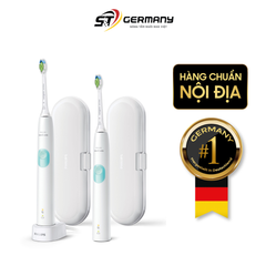 Set 2 bàn chải điện Philips Sonicare ProtectiveClean 4300 HX6807/35 màu trắng kèm hộp đựng du lịch