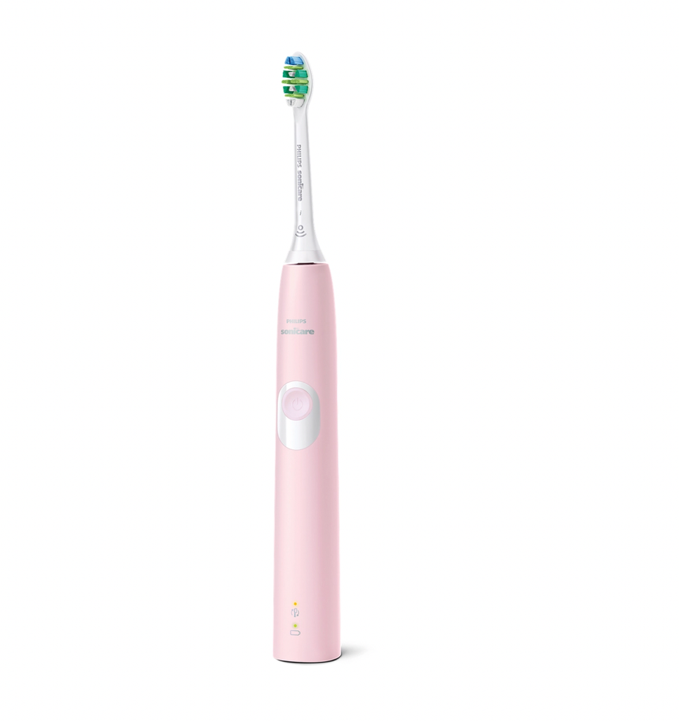 Set 2 bàn chải điện cao cấp Philips Sonicare 4300 HX6800/35 màu hồng và đen kèm hộp đựng du lịch