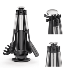 Bộ 5 dụng cụ nấu ăn silicone đế xoay 360° Joseph Joseph Elevate (Steel) 10567