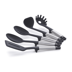 Bộ 5 dụng cụ nấu ăn silicone đế xoay 360° Joseph Joseph Elevate (Steel) 10567