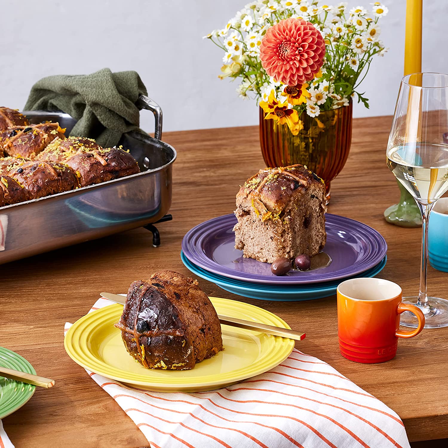 Set 6 đĩa Lecreuset cầu vồng 22 cm