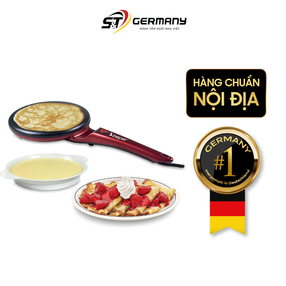 Máy làm bánh crepe BEPER 20cm 800W màu đỏ