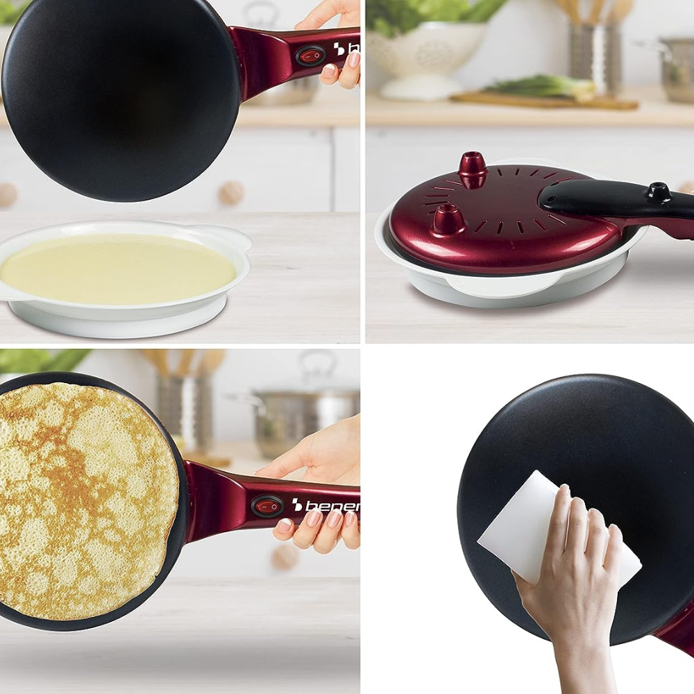 Máy làm bánh crepe BEPER 20cm 800W màu đỏ