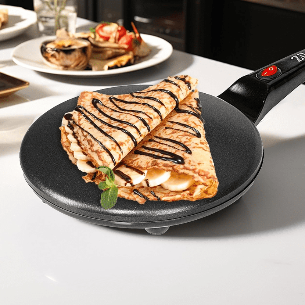 Máy làm bánh crepe ZILAN 20cm 800W màu đen