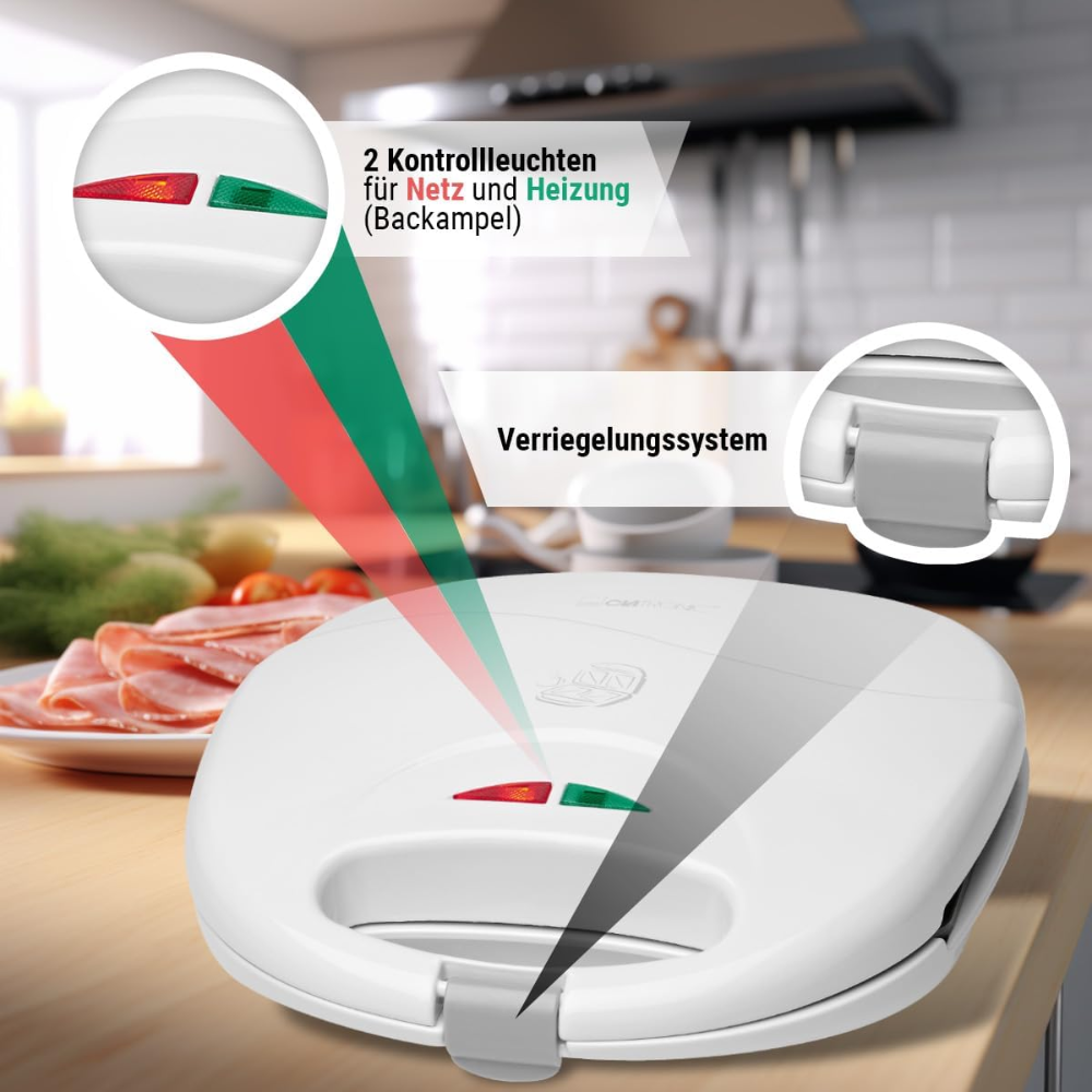 Máy nướng bánh mì sandwich Clatronic ST3477 màu trắng